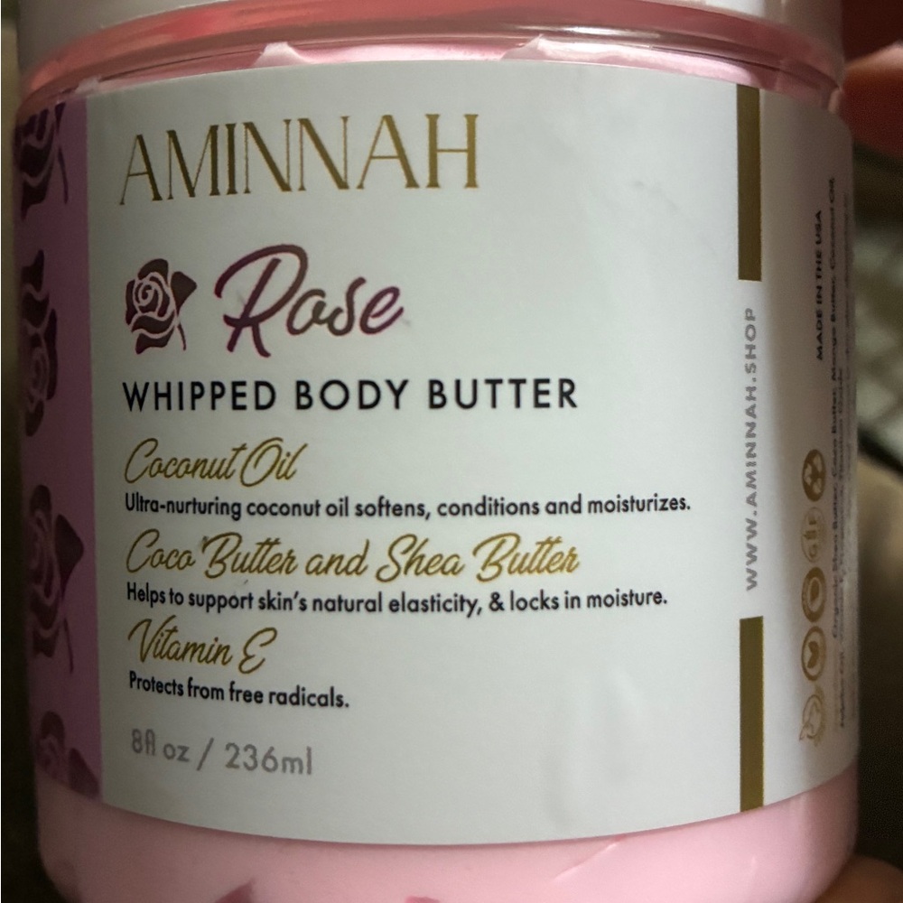 SALE! NEW! Aminnah Rose Whipped Body Butter Soften and Smooth Your Skin Heavenly